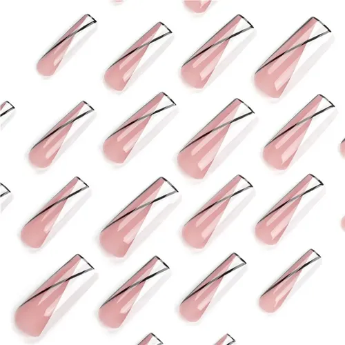 Uñas Artificiales Minimalistas De Estilo Francés En Capas