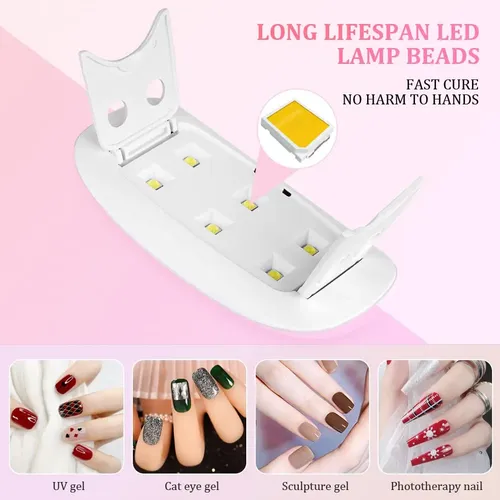 Lámpara Uv Led Portátil 6w Secado Gel Uñas Profesional
