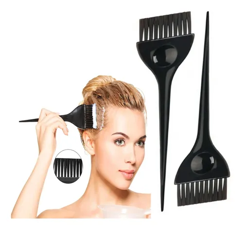 Set X4 Pincel Brocha Tintura Cabello Profesional Color Negro