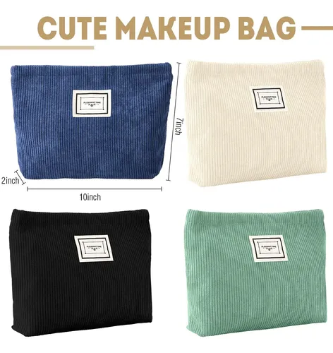 Bolsa De Maquillaje Sanwuta Velvet Corduroy, Paquete De 4 Un