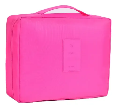Neceser Bolso Porta Cosmeticos Maquillaje Organizador Viajes Color Fucsia