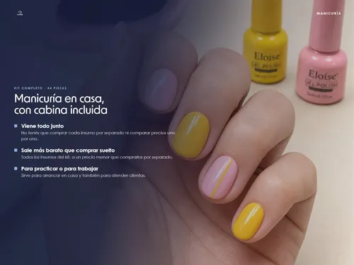 Kit Manicuria Uñas Cabina Bombon 6w Esmaltes Pinceles Strass