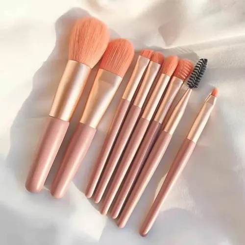 Set De 8 Pinceles Para Maquillaje, Brochas De Belleza