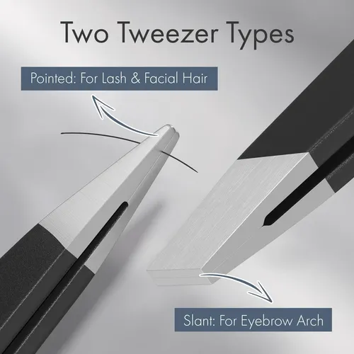 Pinzas De Precisión Para Cejas Acero Inoxidable Paquete 2