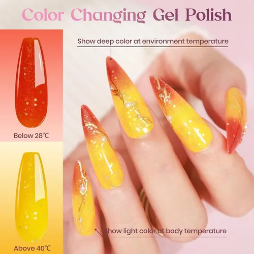 Gel Cambia De Color Mizhse 4pcs 10ml Set Uñas