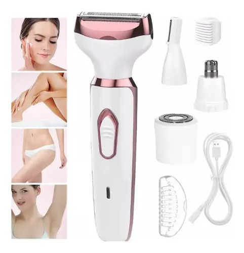 Depiladora Eléctrica 4 En 1 Portatil Usb Mujer Cuerpo Cara