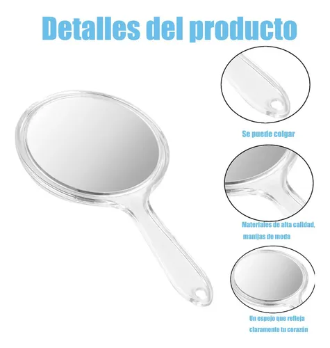 Espejo De Mano Portátil For Maquillaje Peluquería Ideal Syse