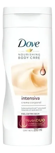 Crema Corporal Dove Nourishing Body Care Nutrición Intensiva para Piel Seca 200 mL
