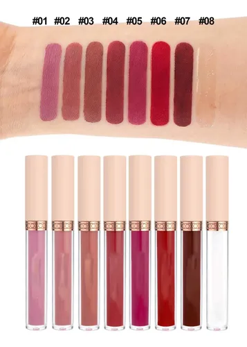 Set De 8 Lápices Labiales Líquidos Mate Mate Que No Se Decol