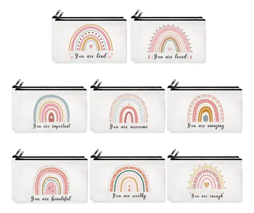 Bolsas De Maquillaje Yahenda Rainbow Canvas, 16 Unidades, Pa