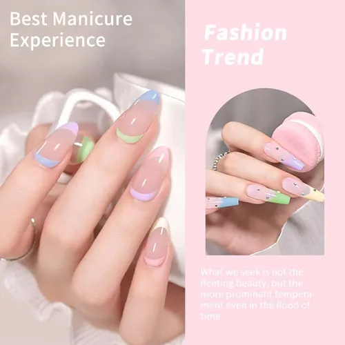 Conjunto De Esmalte En Gel Jr Macaron 9 Piezas Para Uñas