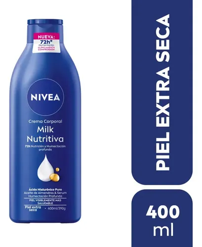 Crema Corporal Nivea Milk Nutritiva Piel Extra Seca 400ml