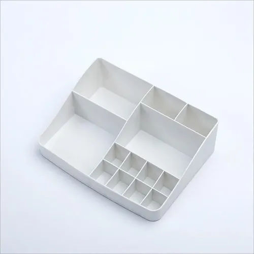 Organizador De Cosméticos Caja De Almacenamiento De Blanco