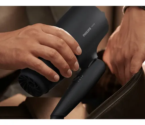 Secador De Pelo Plegable Philips Thermoprotect Bhd308/10 Color Negro