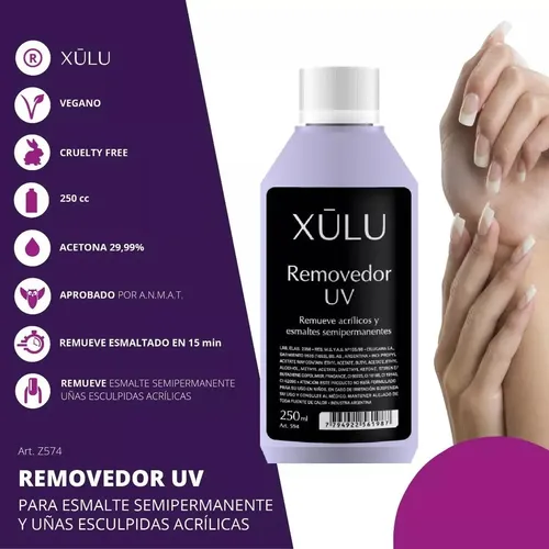 Pack X12 Removedor Para Esmalte Semipermanente Uv Xúlu 250cc