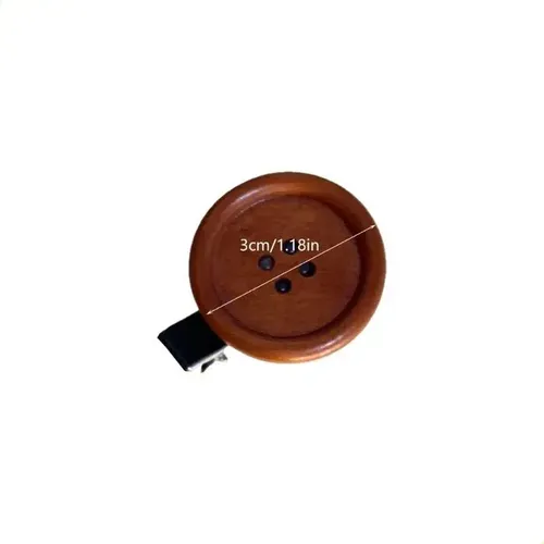 Pinza De Pelo Con Botones De Madera Para Mujer, Accesorios P