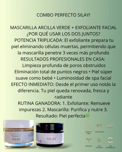 Mascarilla Arcilla Verde Silay Puntos Negros Acné Natural