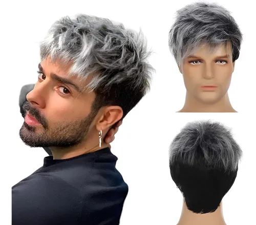 Peluca Canosa De Uso Diario Hombre Humanizada Importada