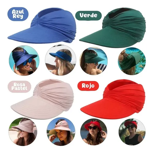Visera Turbante Verde Uv Protección Upf 50 Sombrero Playa