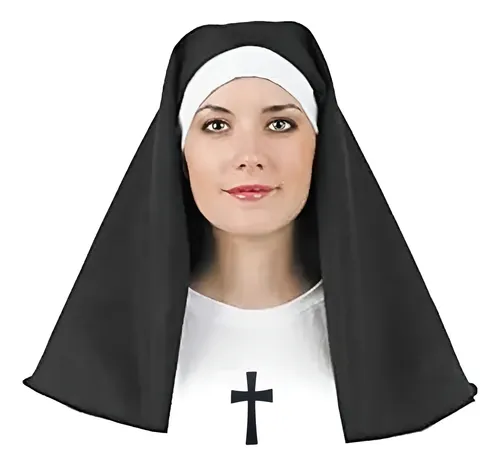 Velo De Monja Con Cuello Accesorio Disfraz