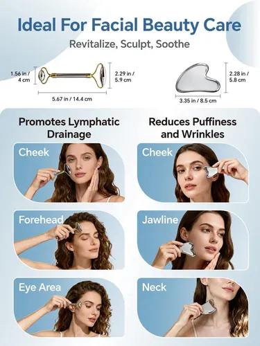 Face Roller & Gua Sha Tools Tophld De Acero Inoxidable