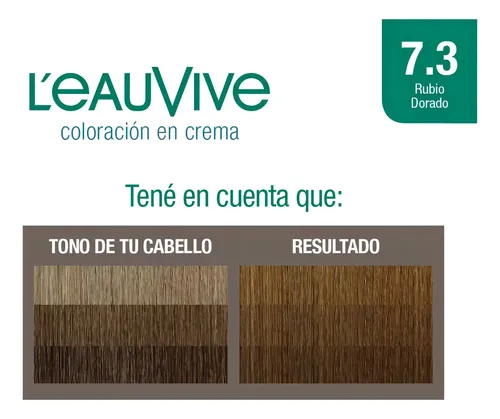 Kit De Tintura Para El Pelo Leau Vive Estuche Coloración Tono 7.3 – Rubio Dorado