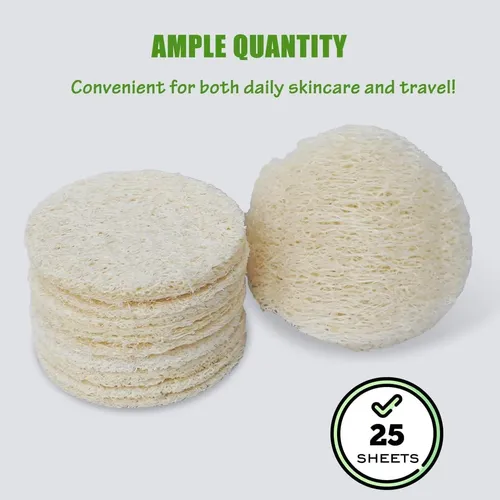 Conjunto De 25 Discos Exfoliantes De Luffa Natural Para La