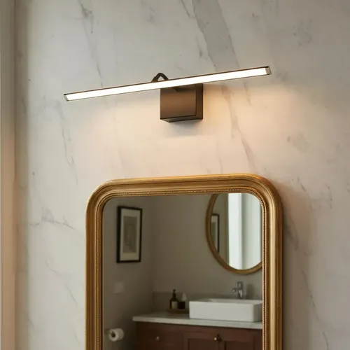 Aplique Pared Cuadros Movil Led 60 Cm Baño Espejos Luz Calida Direccionable Negro Gioluce