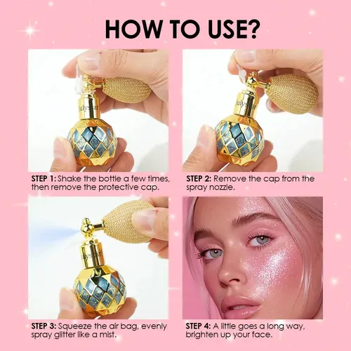 Polvo Iluminador En Spray Para Rostro Y Cuerpo, Brillos Dura