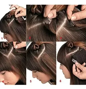Extensiones De Cabello Humano Real Ubetta Con Clip, 40 Cm, 7