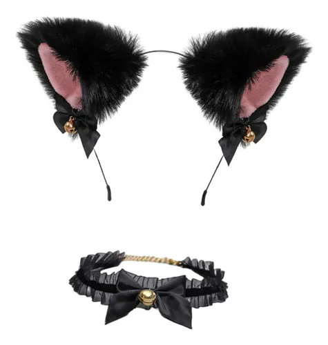 Orejas De Gato Head Hoop Hair Holder Hairwear Negro Negro