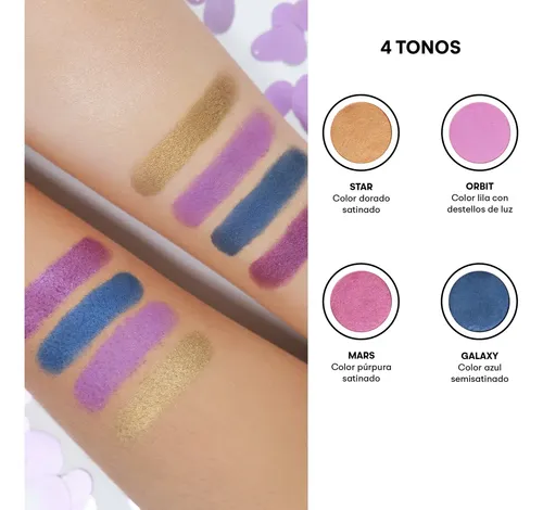 Paleta de Sombras Mazz Cosmic con 4 Tonos de Larga Duración