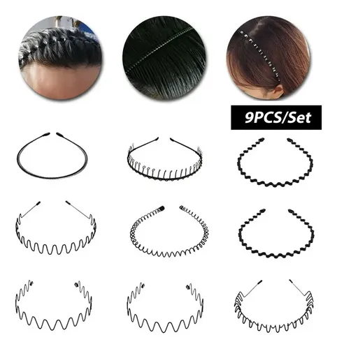 9pcs De Diademas Para El Pelo De Hombre. Diadema Para Peinar