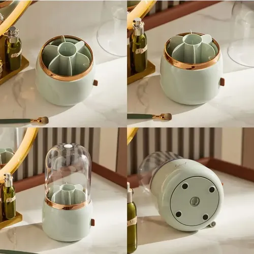 Organizador De Brochas De Maquillaje, Lujo, Verde Claro