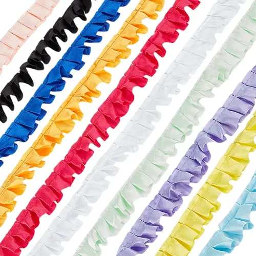Cinta De Encaje Plisada Con 10 Colores, 20 M, Mezcla De Tono Colores Mixtos Pleated