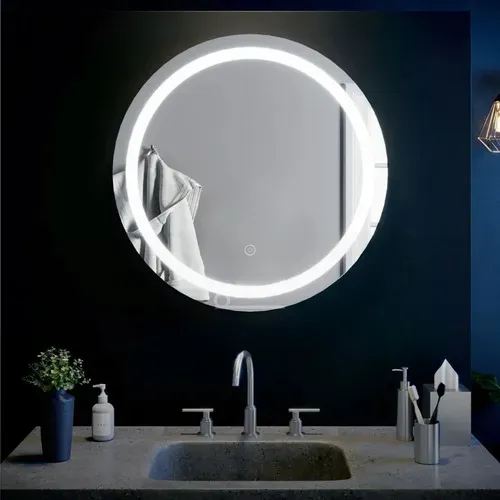 Espejo Redondo Luz Led Touch 60cm Frío Dimerizable