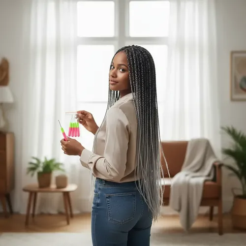 Aguja Para Colocar Extensiones De Pelo Trenzas O Rastas