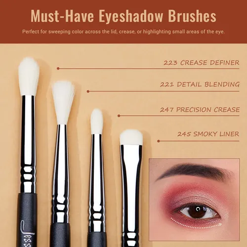 Juego De Brochas Para Sombras De Ojos Jessup T340, 11 Piezas