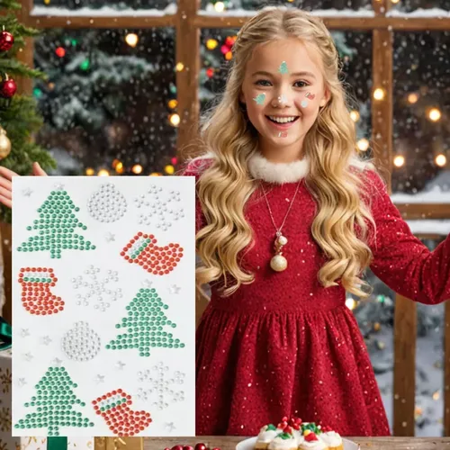 Pegatinas Navideñas Con Diamantes De Imitación For La Cara