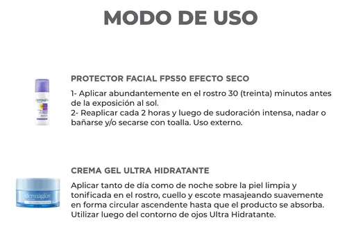 Kit Dermaglos Solar Ef Seco Facial Fps50 Gel Ult Hidratacion