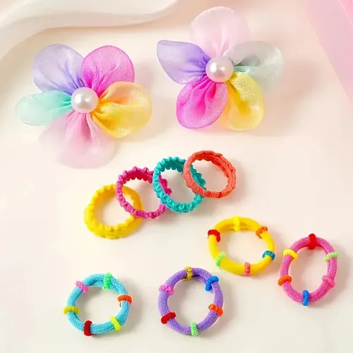 Set De Hebillas Y Gomitas Para Pelo Niña