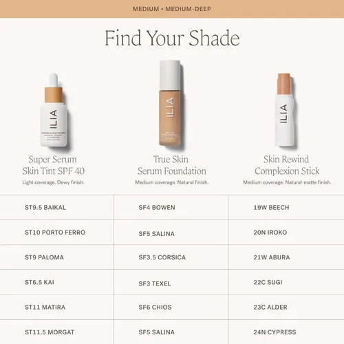 Base Ilia True Skin Serum Foundation Sf3.5 Corsica