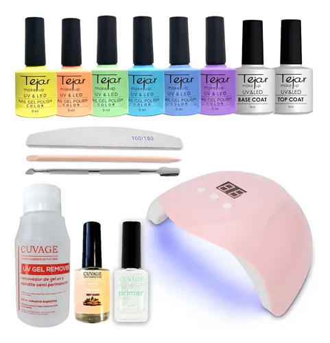 Kit Inicial X 15u. Tejar Manicuria Semipermanente Led/ Uv