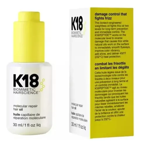 K18 Aceite Capilar Reparación Molecular Anti Frizz 30ml