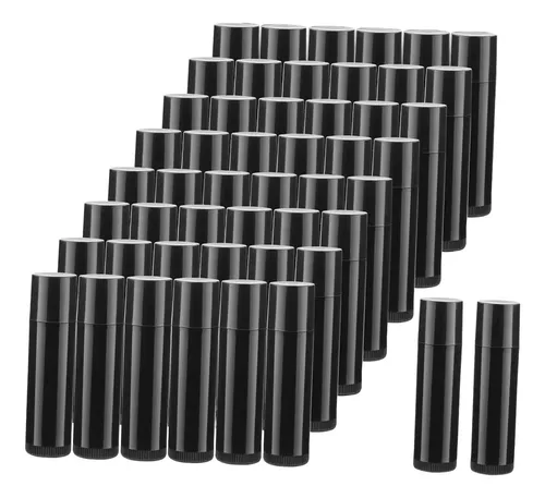 50 Tubos/botellas De Bálsamo Labial Rellenables Con Negro