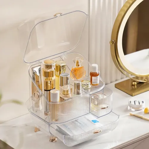 Porta Cosméticos Cápsula Organizador Maquillaje Luxury Transparente