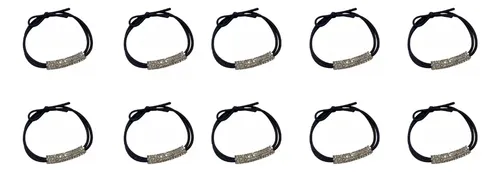 (bk) Corbata Elástica Para El Pelo Con Decoración De Diamant Negro Not Specified