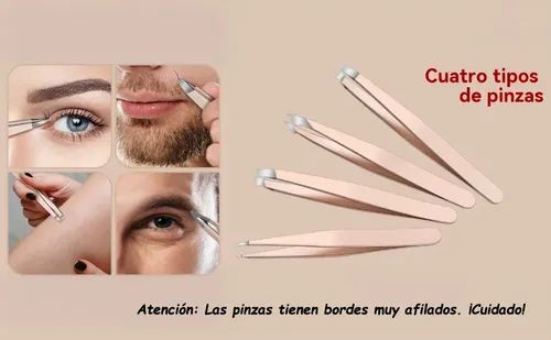 Kit Para Cejas De 8 Piezas, Pinzas Y Tijeras De Acero Inoxid