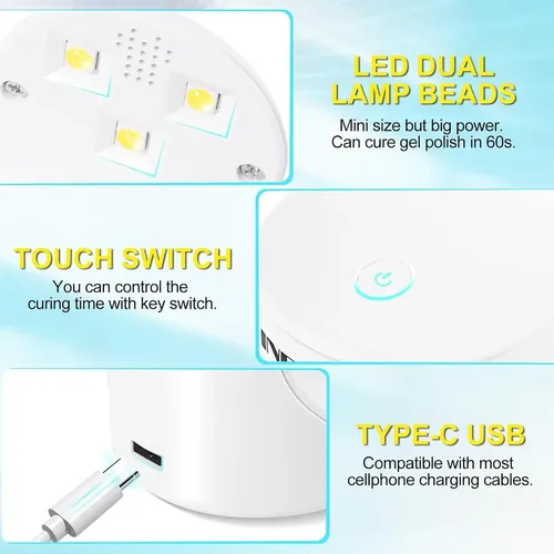 Mini Lámpara De Uñas Uv/led Nxj Infilila 16w Portátil