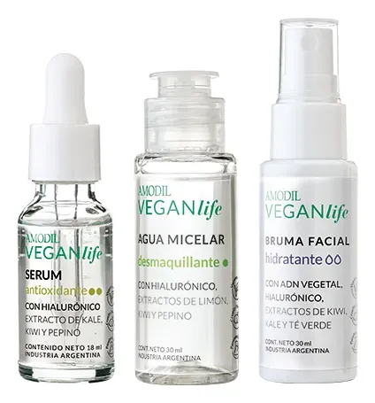 Set Skincare Vegano Regalo Amodil Serum Agua Micelar Bruma